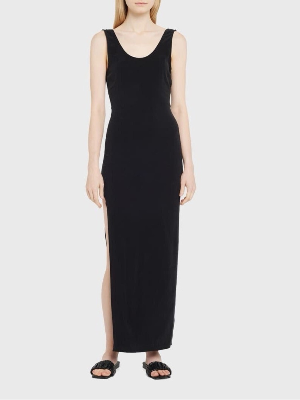 Apt. 9 Black Scoop Neck Maxi Dress with Side Slit